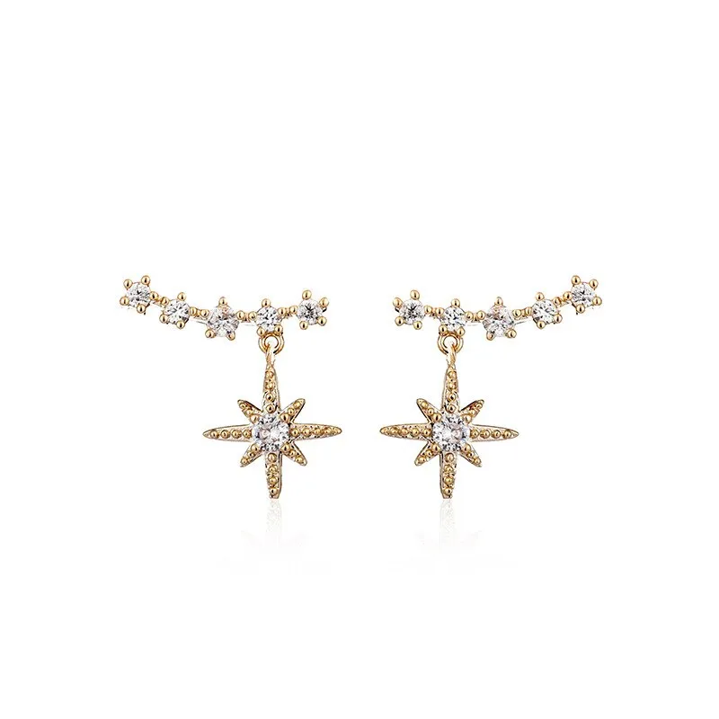 Long Crystal Tassel Gold Color Dangle Earrings for Women, Drop Earing Fashion Jewelry