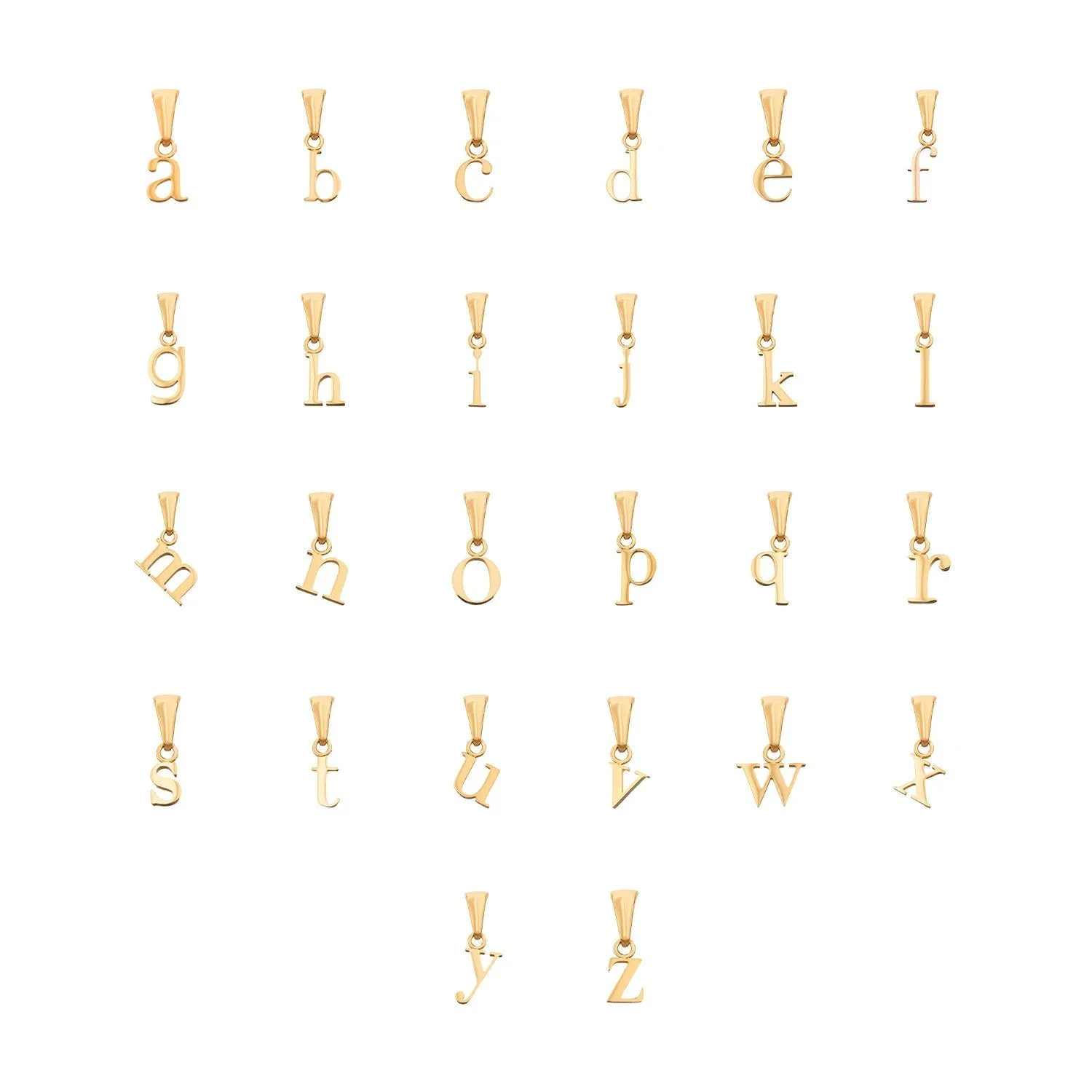 Lowercase Initial Sphere Chain Bracelet (Gold)