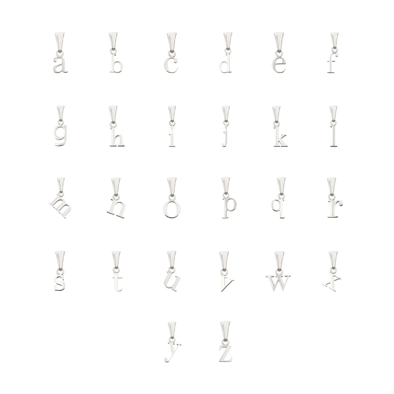 Lowercase Initial Sphere Chain Bracelet (Silver)