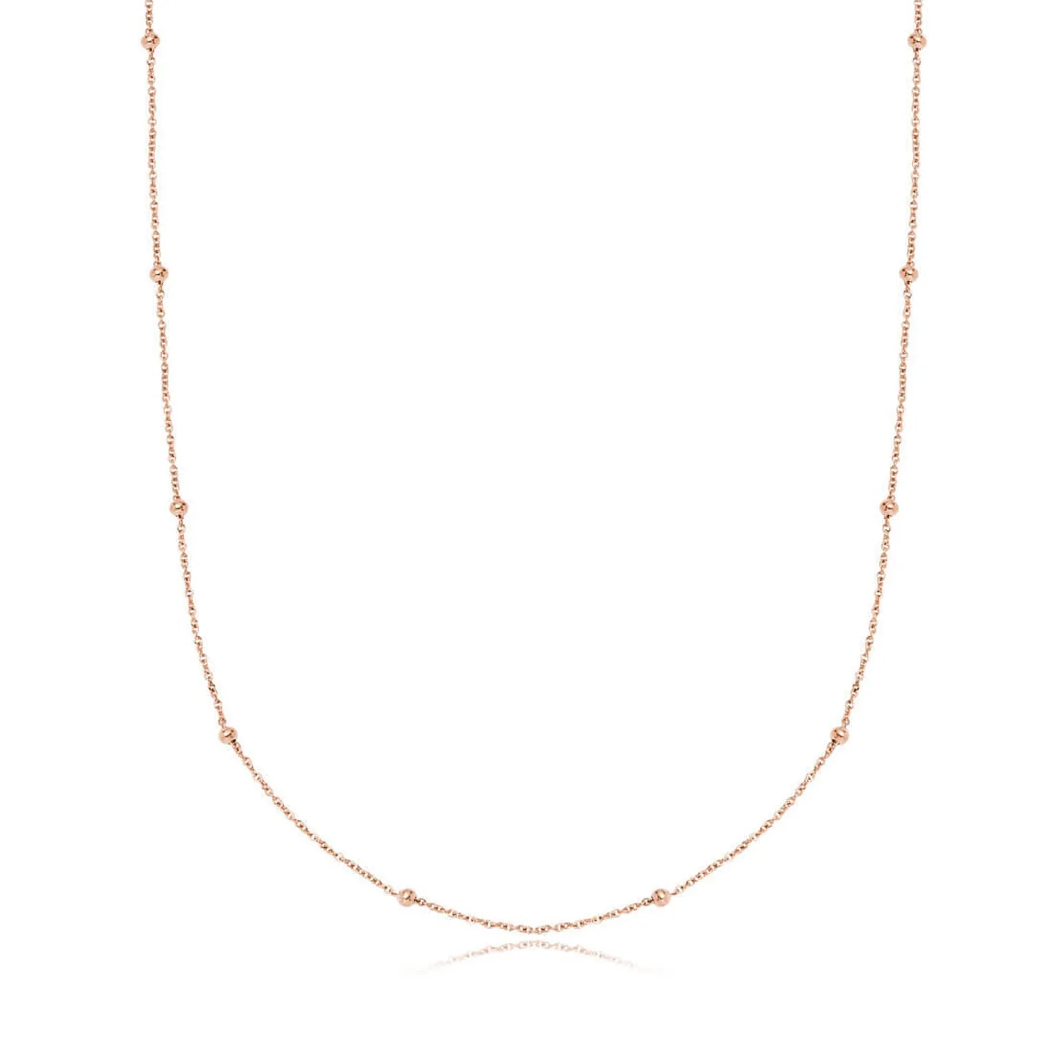 Lowercase Initial Sphere Chain Necklace (Rose Gold)