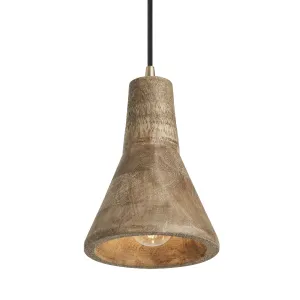 Maribo Wooden Pendant Light - 6 inch - Natural