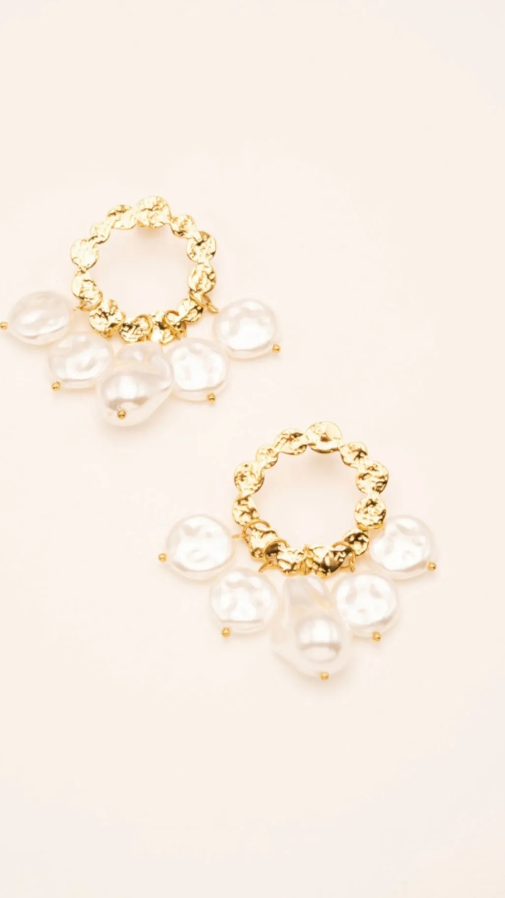 Maven Gold Hoop With Hanging Pearl Detail Earrings