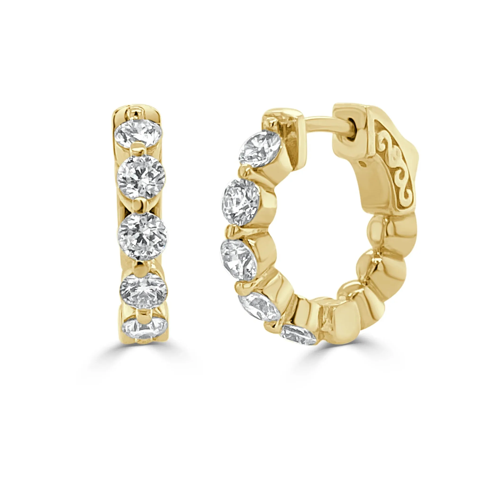 Mini Diamond Huggie Hoop Earrings