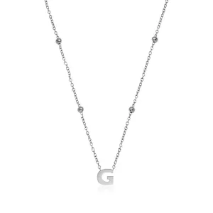 Mini Letter Sphere Chain Necklace (Silver)