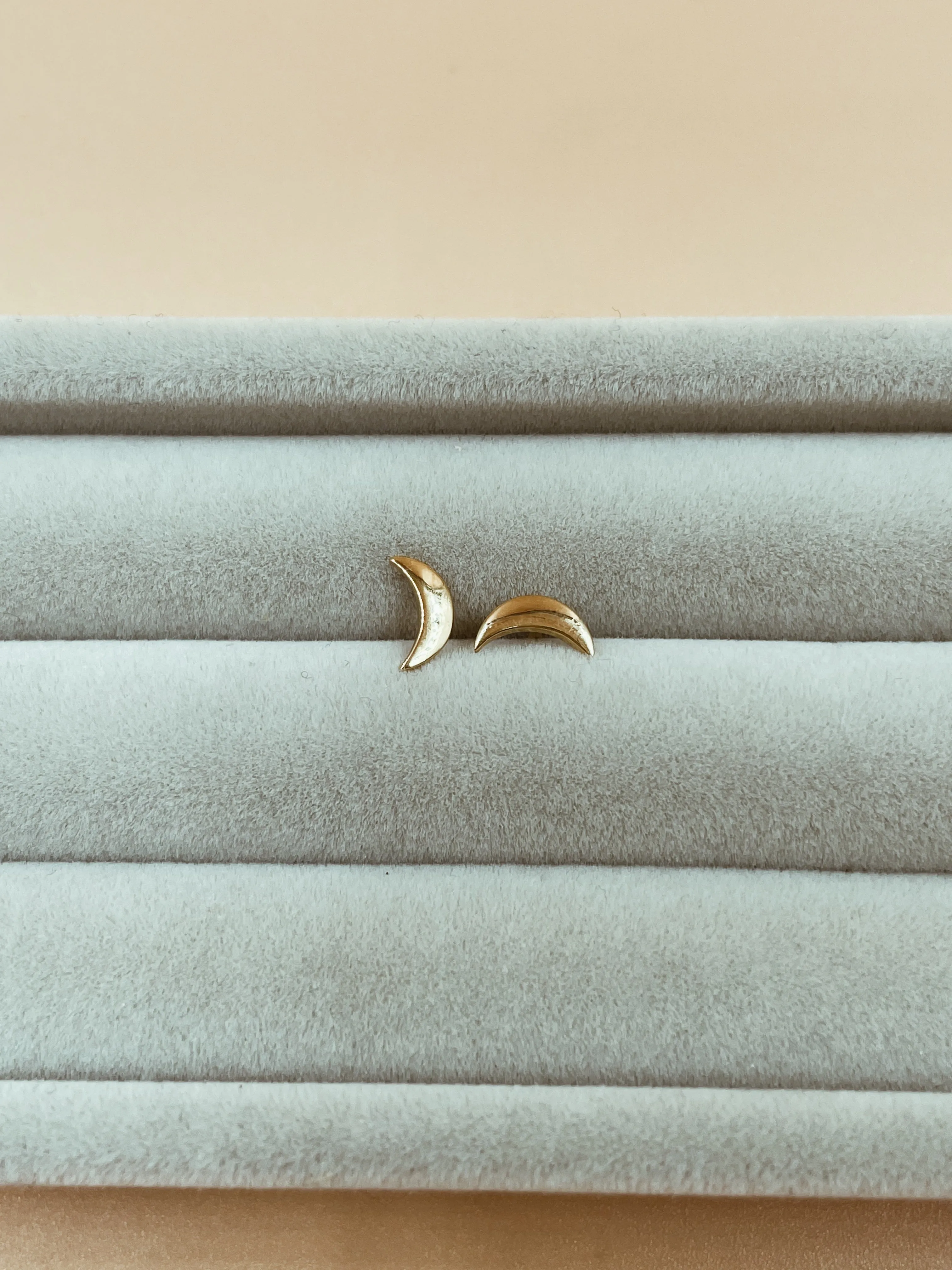 Miniature Crescent Moon Sterling Silver Studs