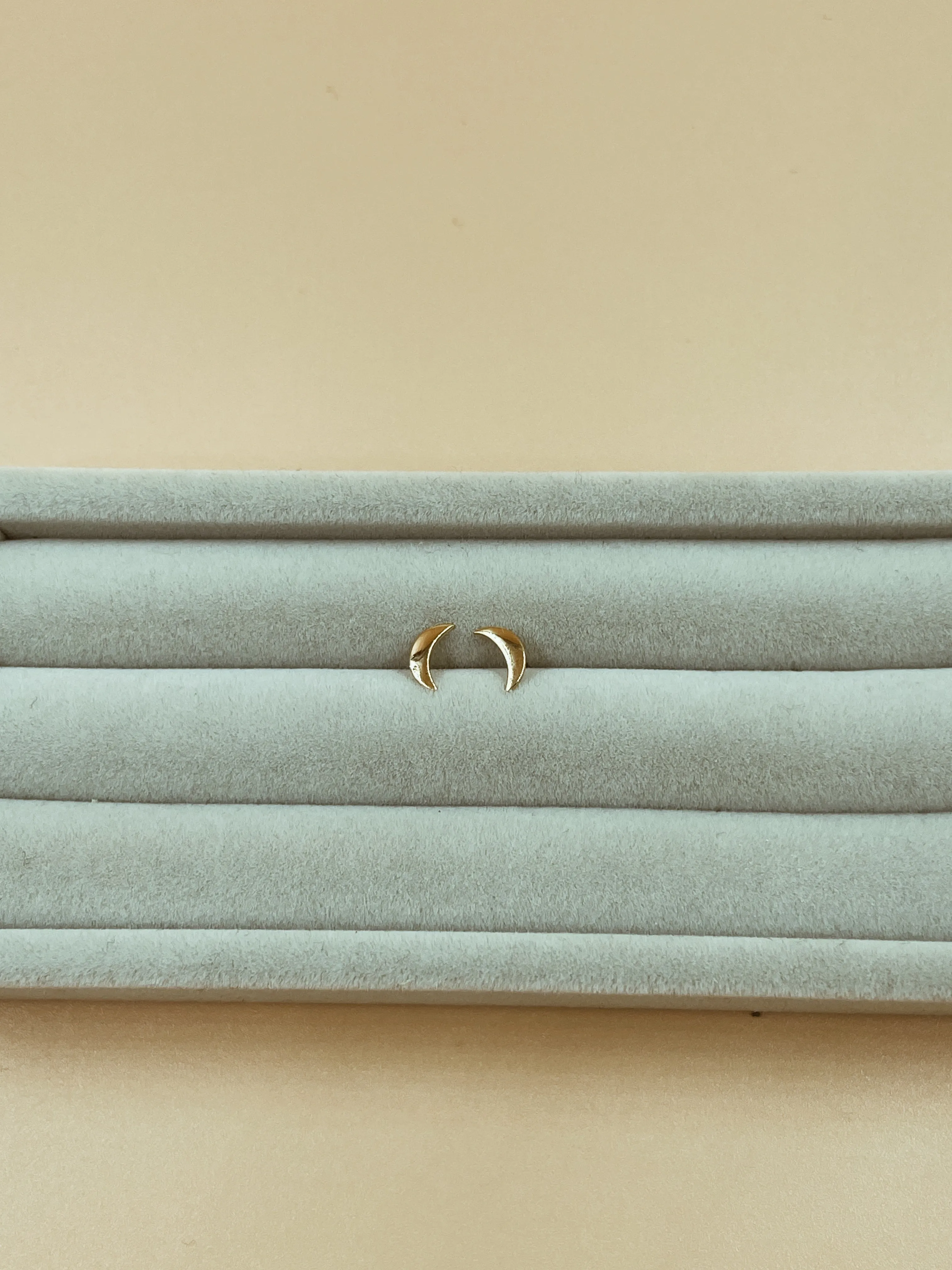 Miniature Crescent Moon Sterling Silver Studs