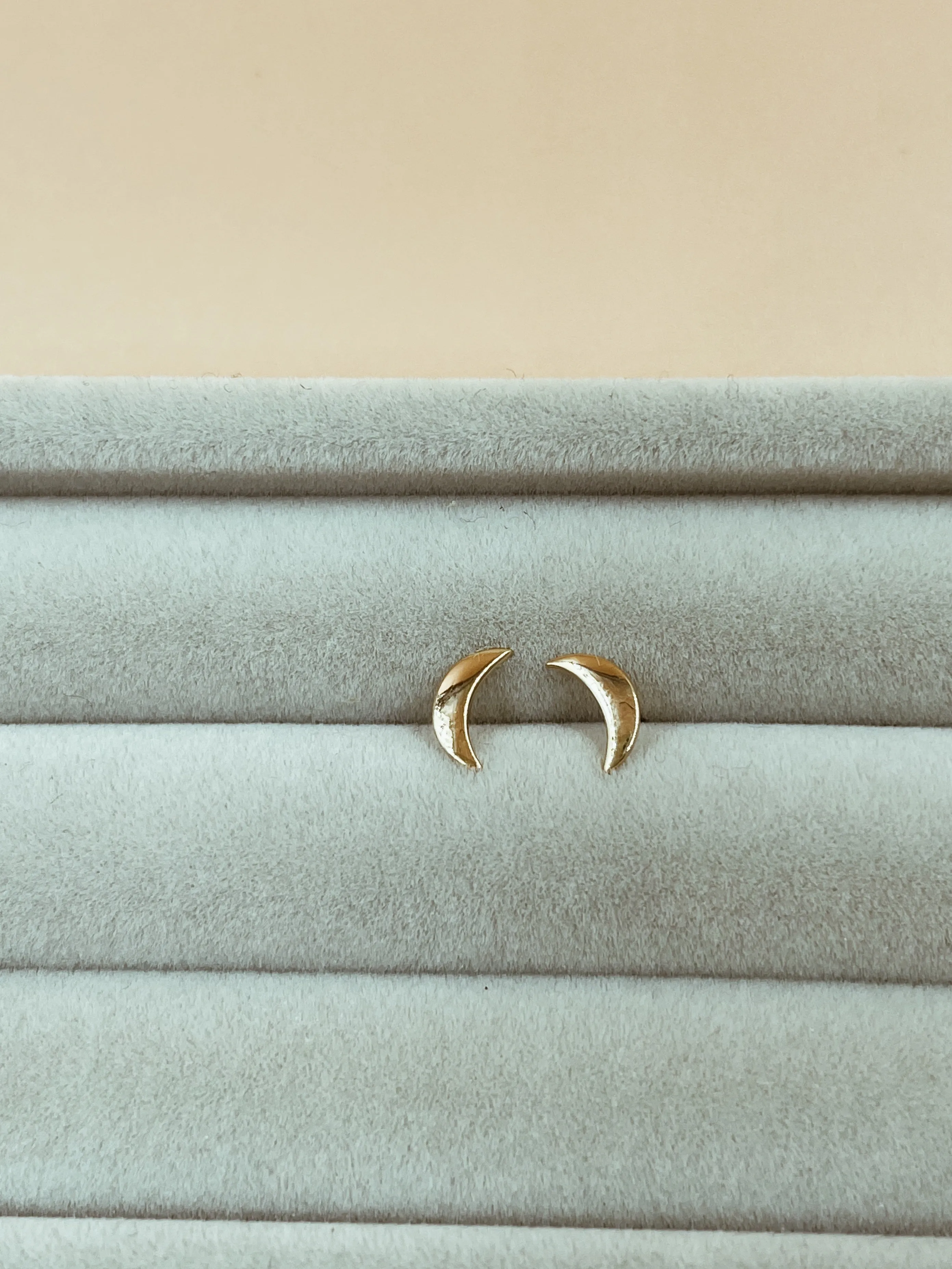 Miniature Crescent Moon Sterling Silver Studs