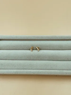 Miniature Crescent Moon Sterling Silver Studs