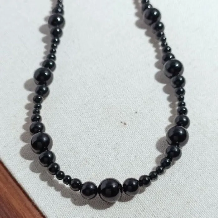 Minimalist Black Onyx Beads Necklace
