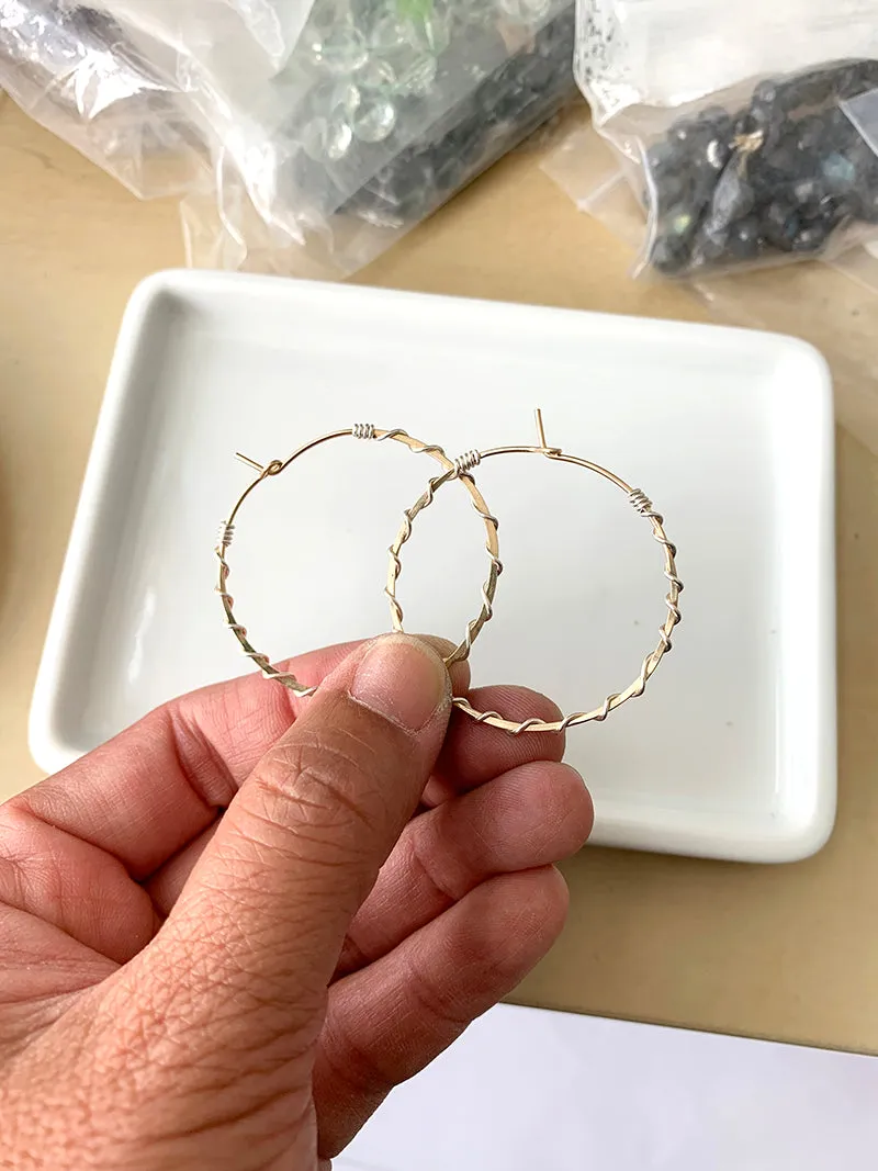 Mixed Metal Hoop Earrings
