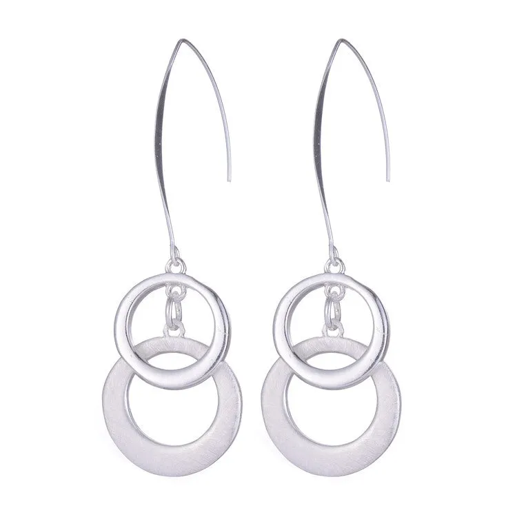 New arrival design fashion element gold silver hollow circle drop earrings