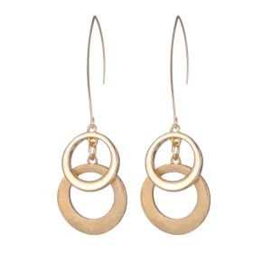 New arrival design fashion element gold silver hollow circle drop earrings