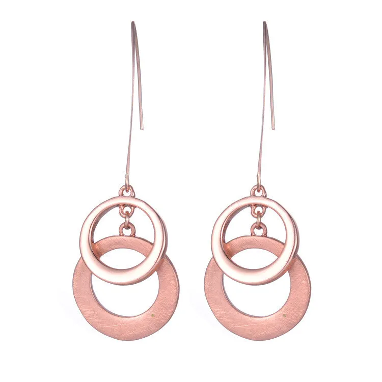 New arrival design fashion element gold silver hollow circle drop earrings