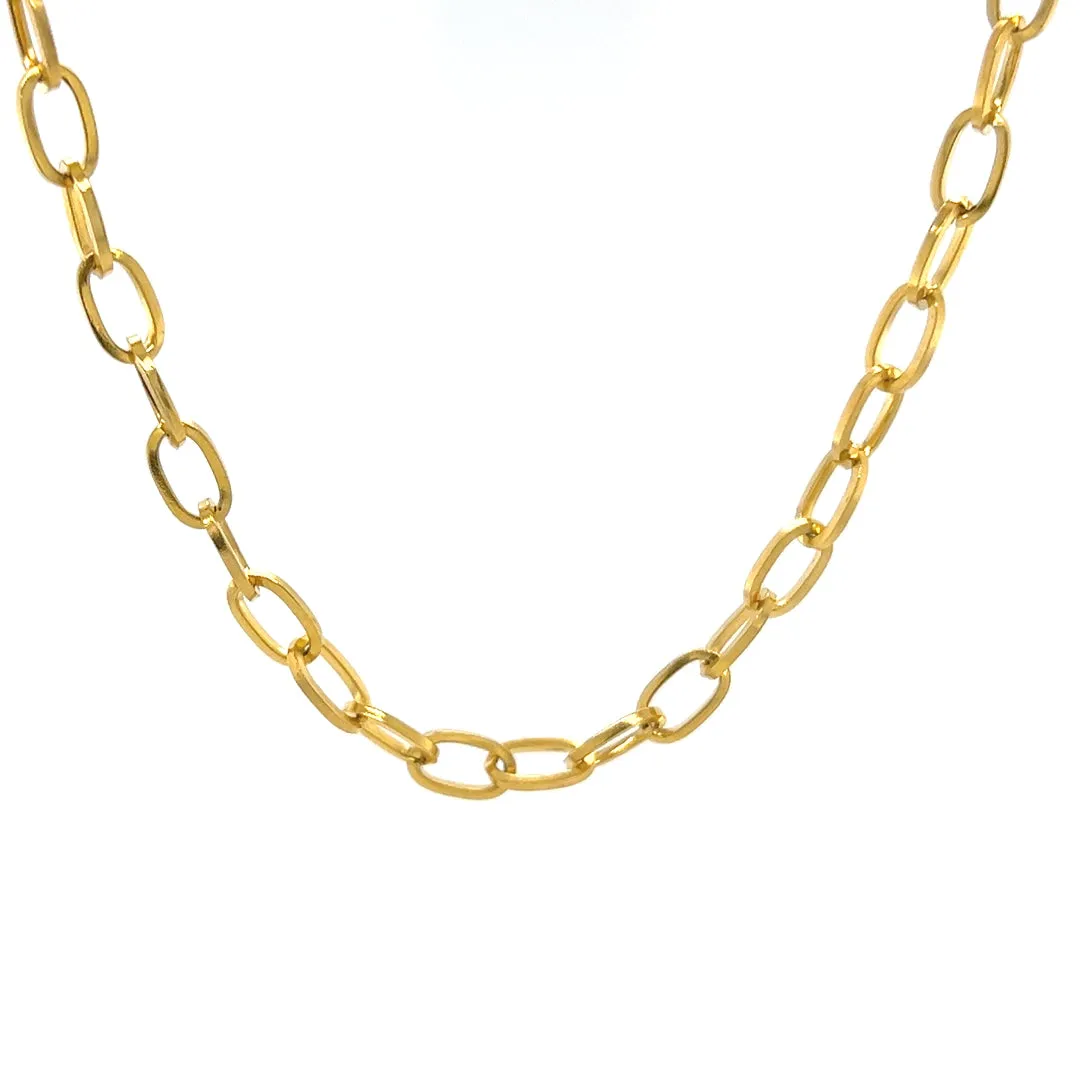Oval Links Long Chain Necklace