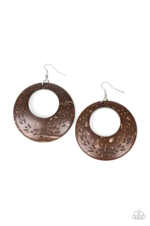 Paparazzi Earring ~ Beach Club Clubbin - Brown