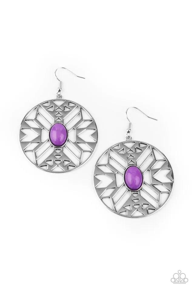 Paparazzi Earring ~ Southwest Walkabout - Purple