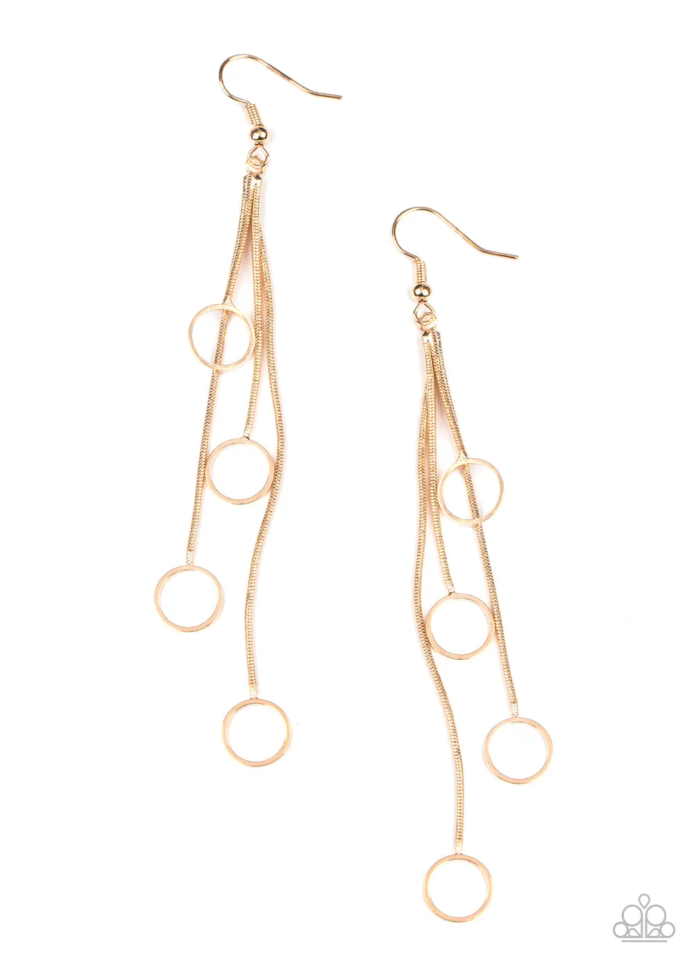 Paparazzi Full Swing Shimmer - Gold Earrings