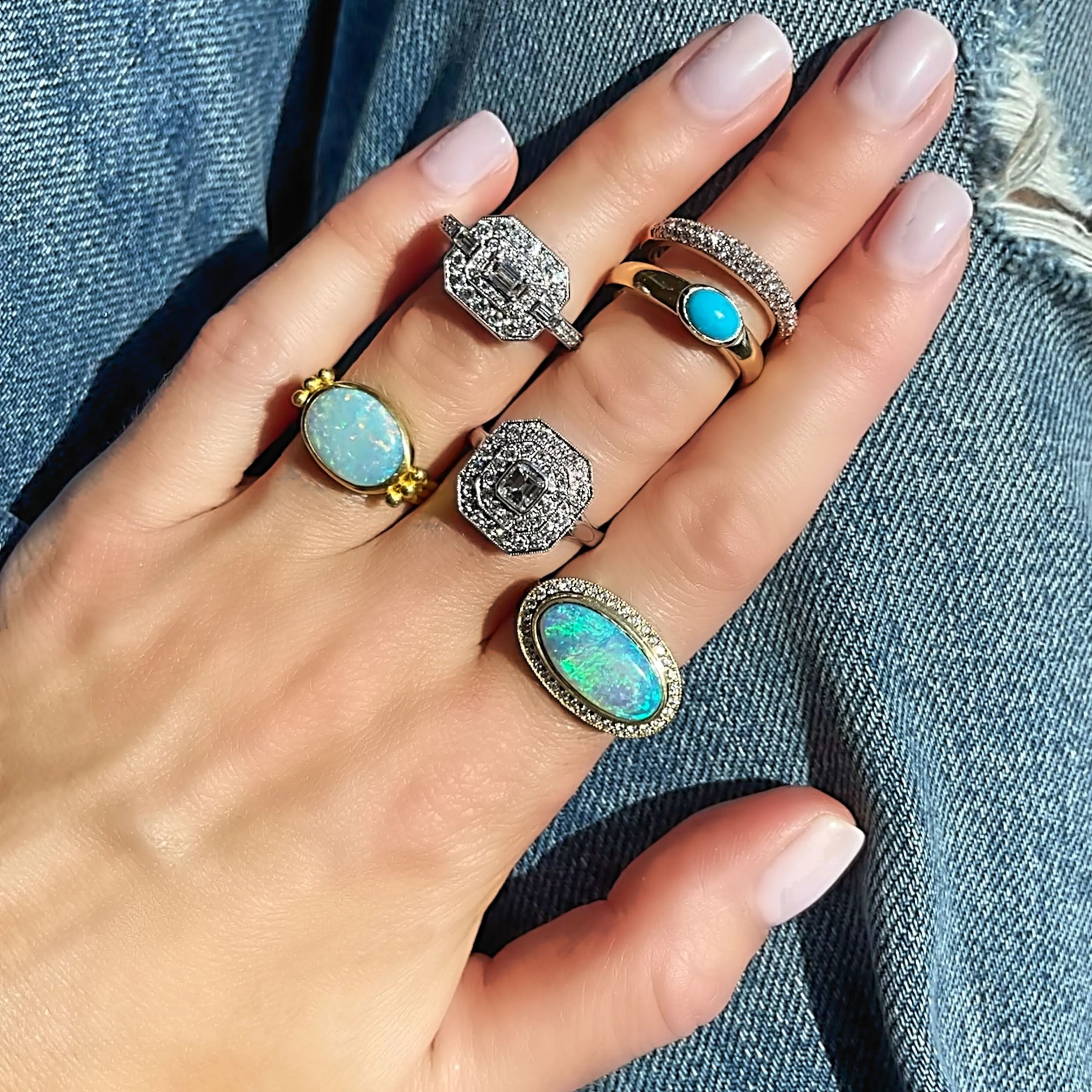 Petite Turquoise 14k Yellow Gold Ring
