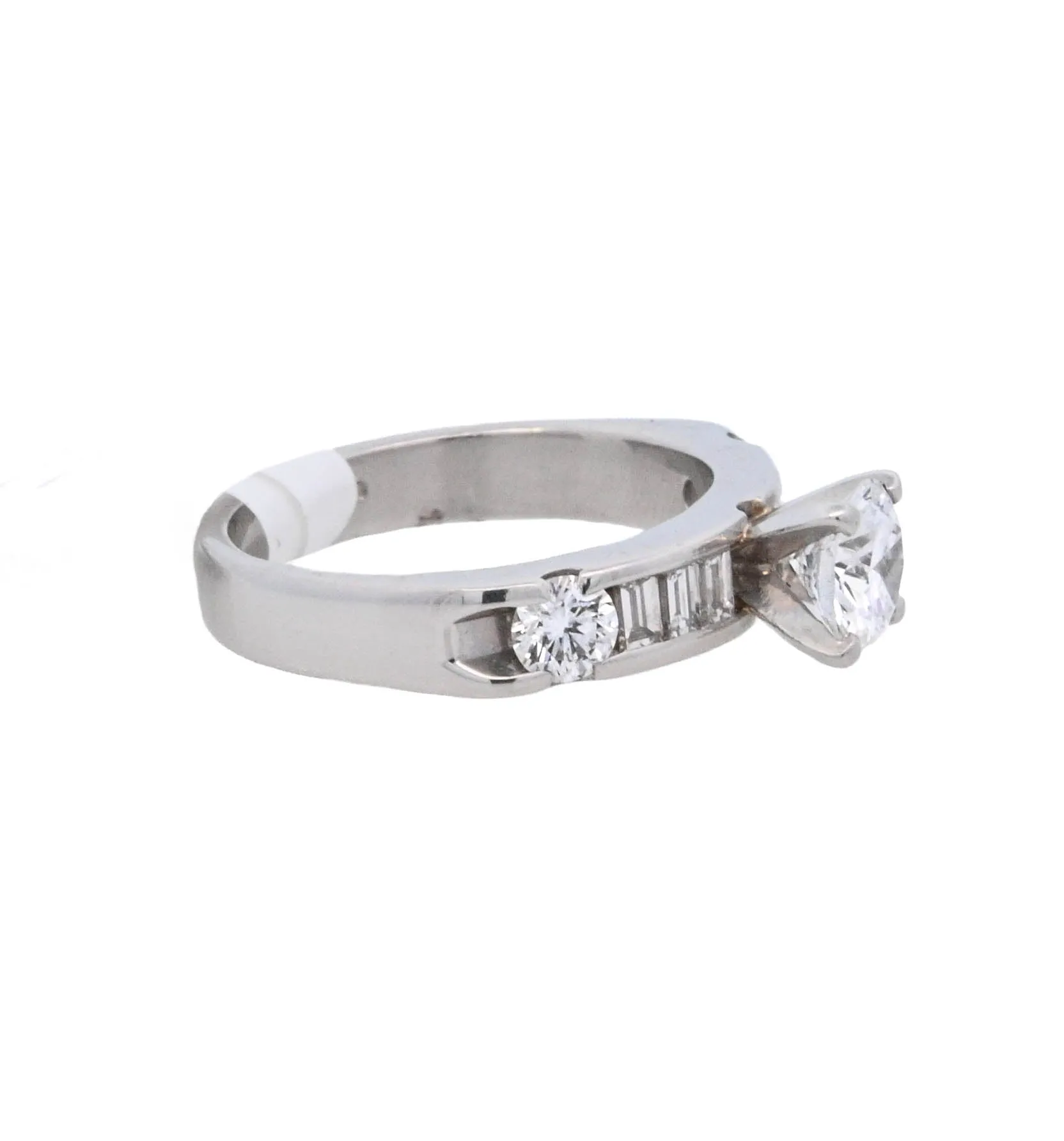 Platinum Round Diamond 0.68Ct Contemporary Engagement Ring