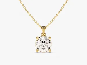 Prong Set Round Cut Moissanite Solitaire Pendant (1.00 CT)
