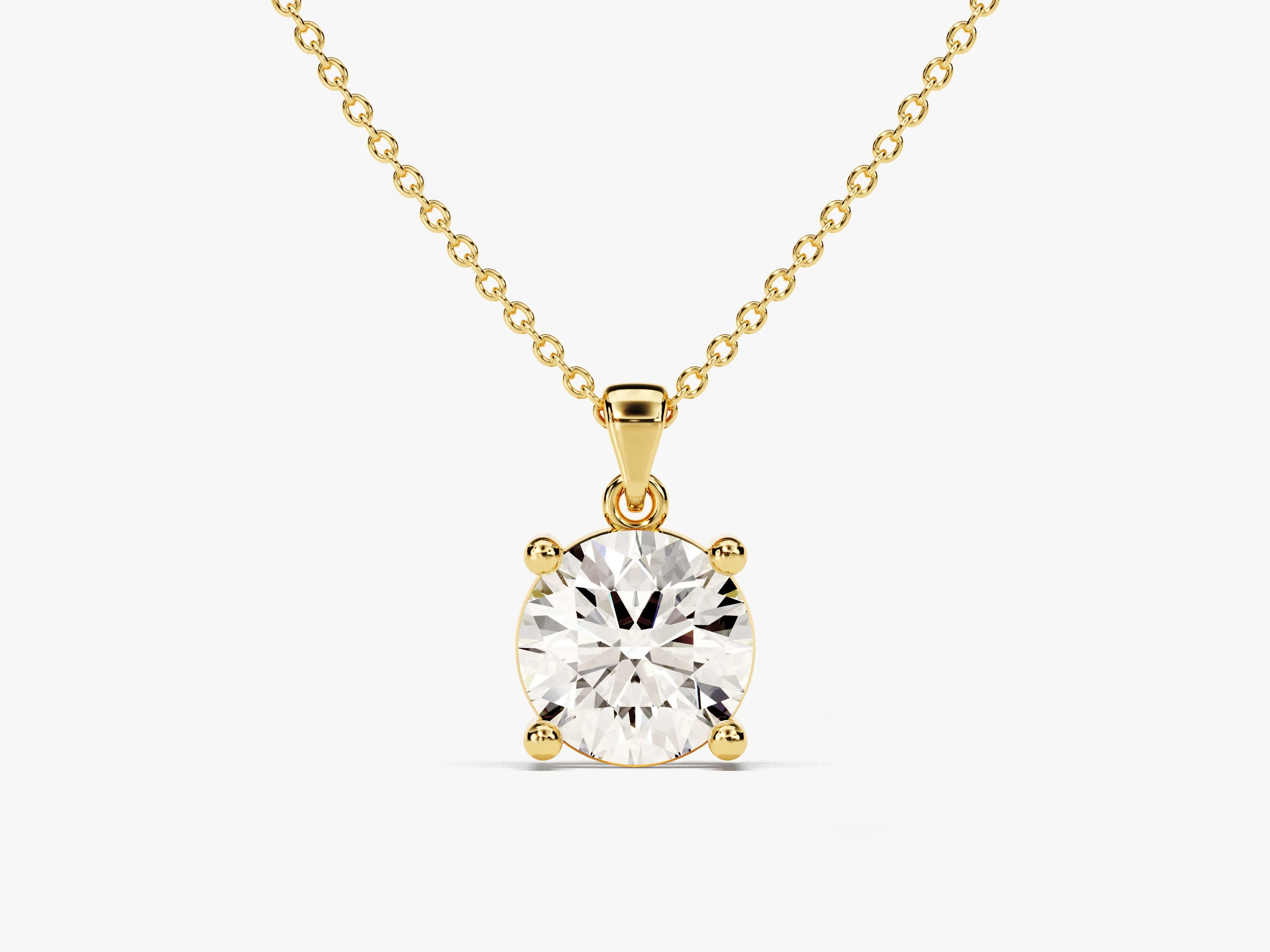 Prong Set Round Cut Moissanite Solitaire Pendant (1.00 CT)