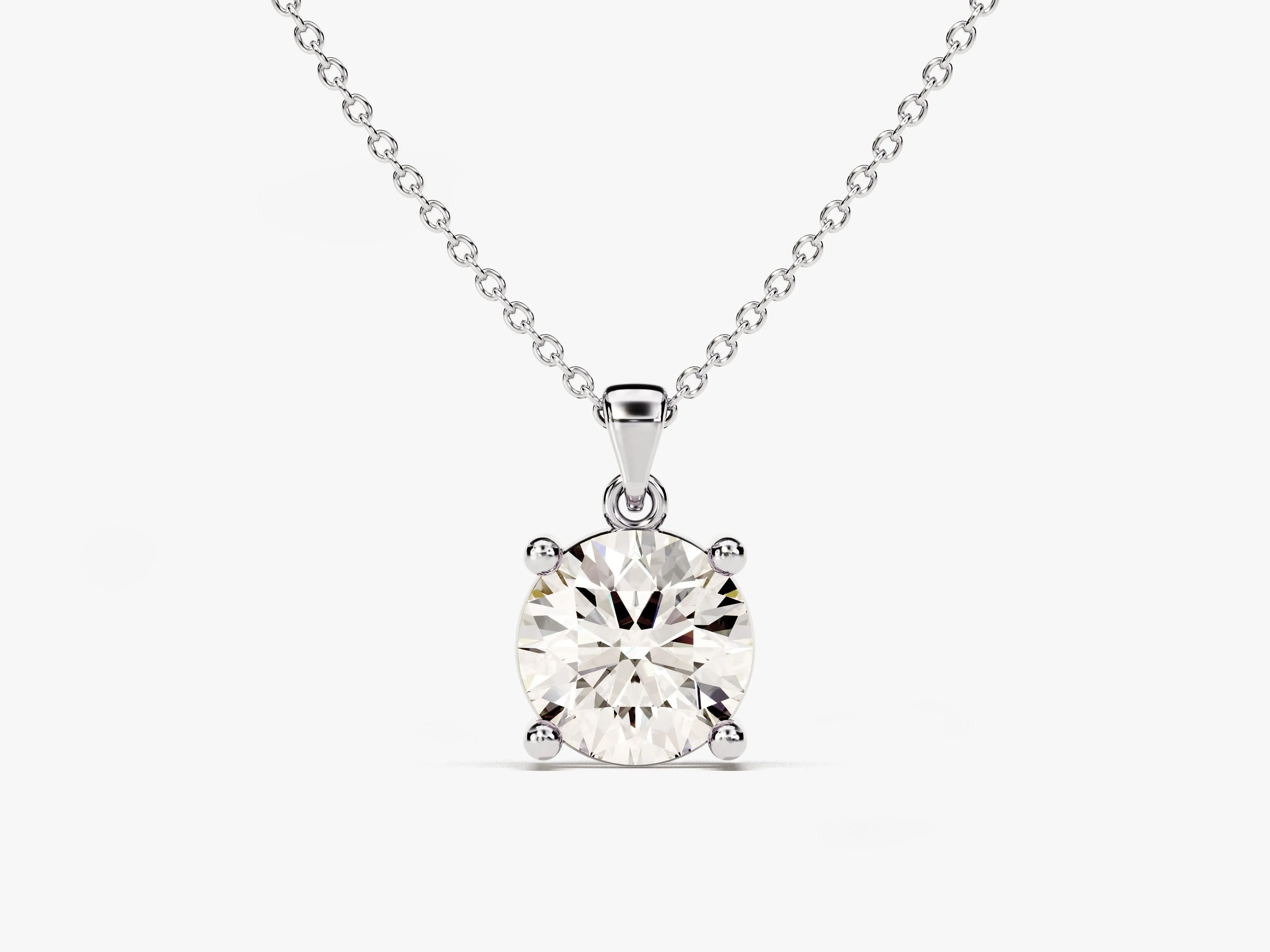 Prong Set Round Cut Moissanite Solitaire Pendant (1.00 CT)