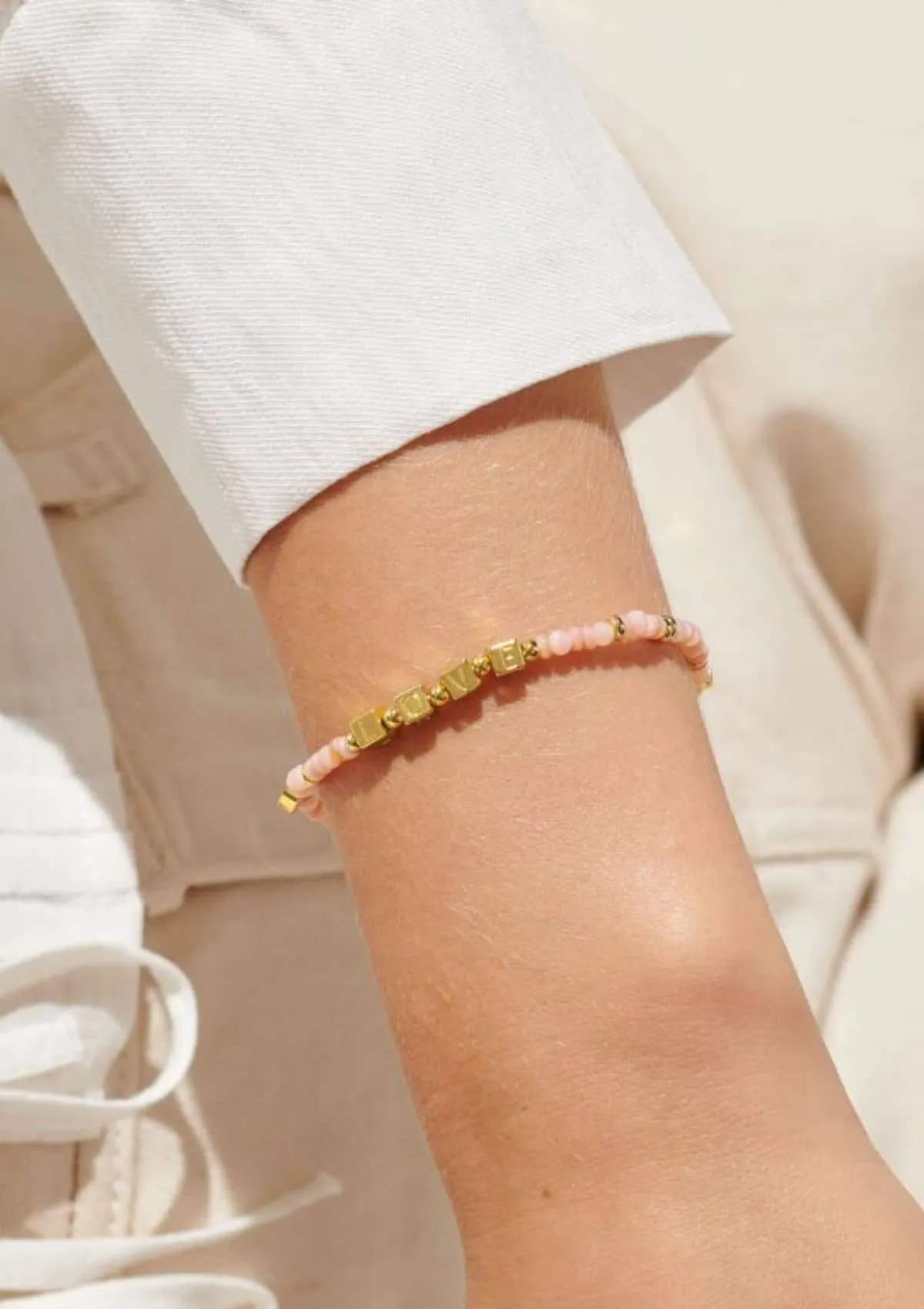 "Love" Gold Stretch Bracelet