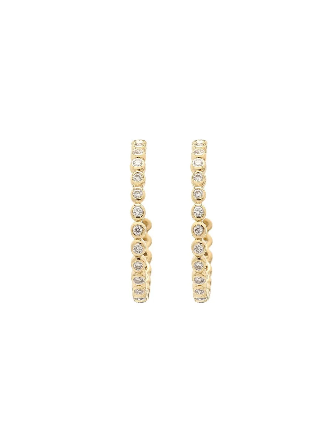 Real Diamond Bezel Hoop Earring