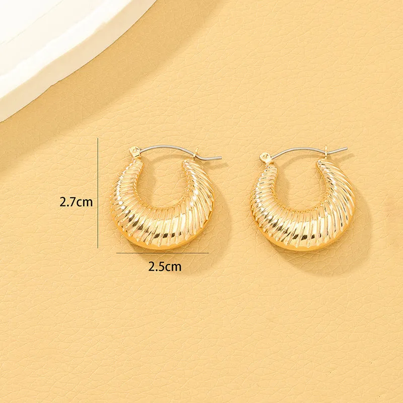 Retro Chic Vienna Verve Metal Earrings - Trendy Minimalist Design