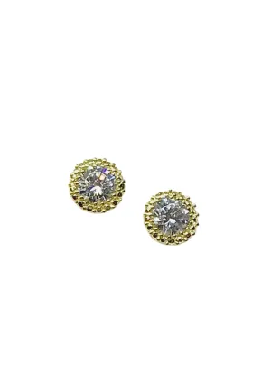 Round Gold Crystal Studs