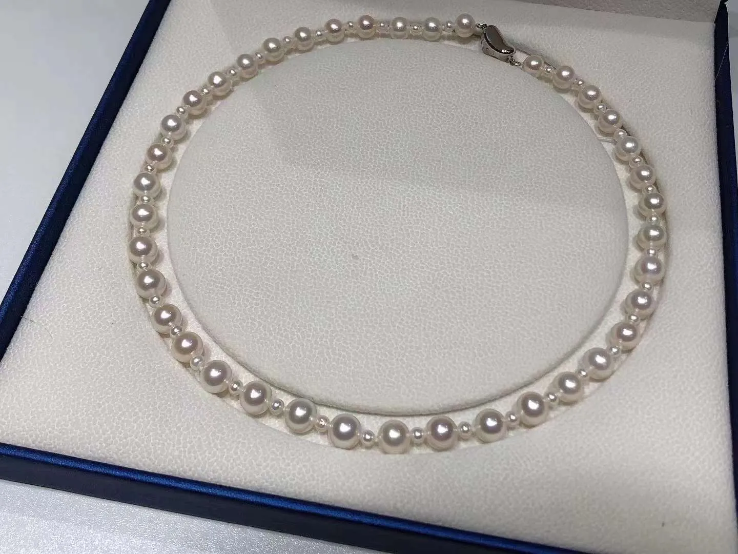S925 Silver 4mm 9mm Freshwater Pearls Necklaces - TS019