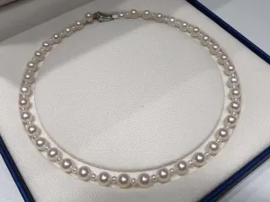 S925 Silver 4mm 9mm Freshwater Pearls Necklaces - TS019