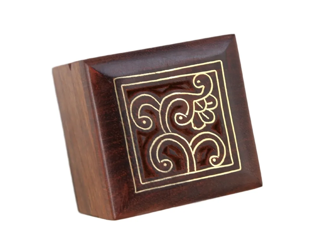 ShalinIndia Wooden Box for Jewelry Handmade Indian - Perfect for Rings,2X2X2 Inch,wc_ring_box_3