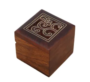 ShalinIndia Wooden Box for Jewelry Handmade Indian - Perfect for Rings,2X2X2 Inch,wc_ring_box_3