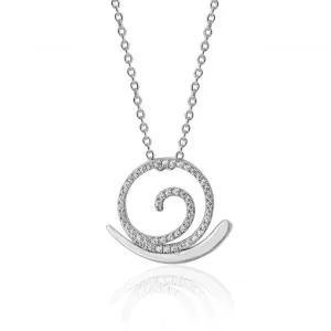 Silver & Co Fine Open Snail Cubic Zirconia Chain Pendant SPG0044