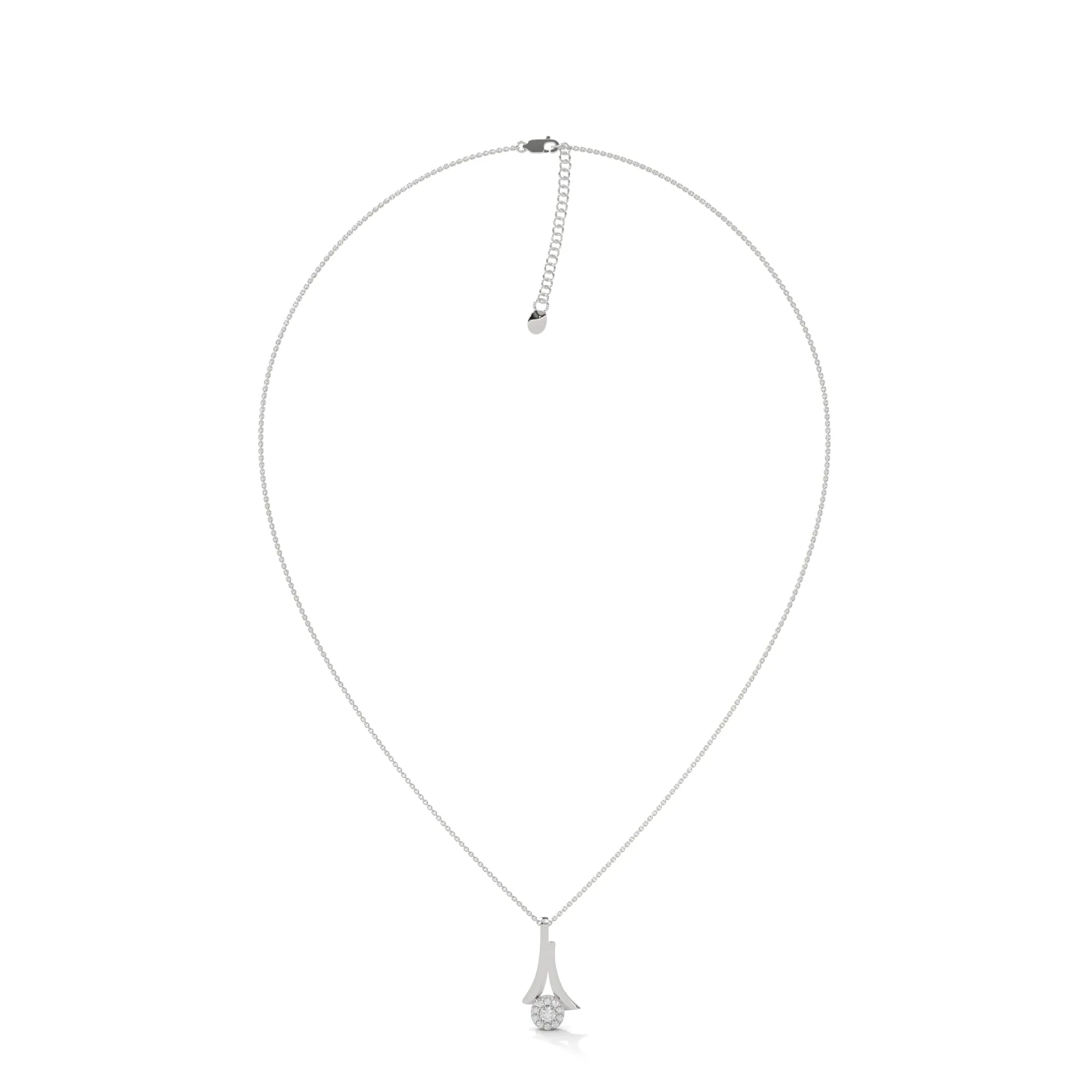 Silver Flower Pendant Necklace