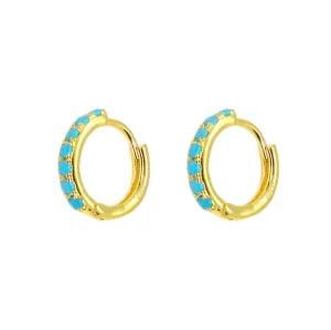 Simple Gem Hoops Earrings