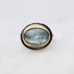 Sky Blue Kyanite Medium Crescent Rim Ring