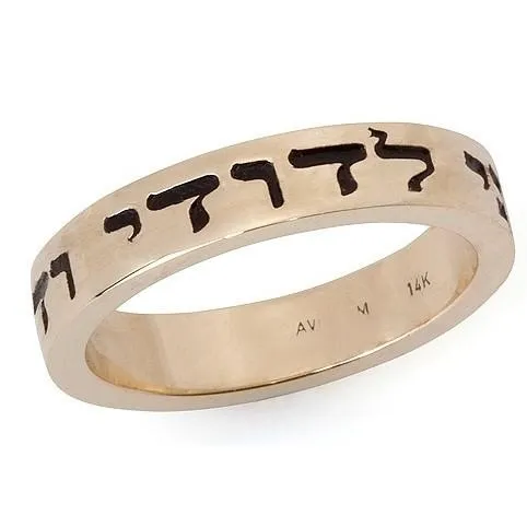 Sleek Gold Hebrew Ring