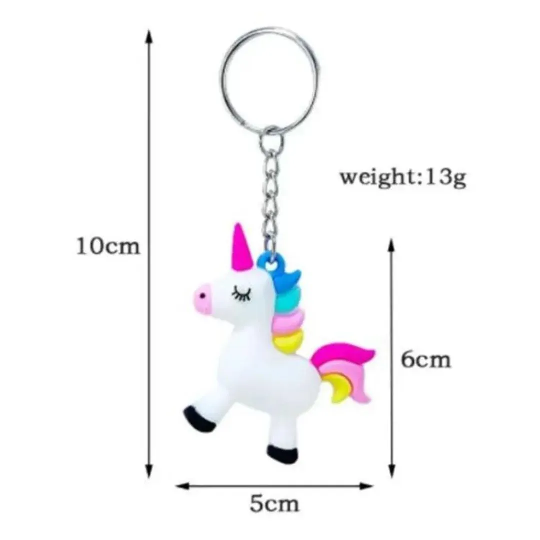Small 3D Rubber Silicon Cartoon Keyrings - Unicorn ( Pack of 2 )