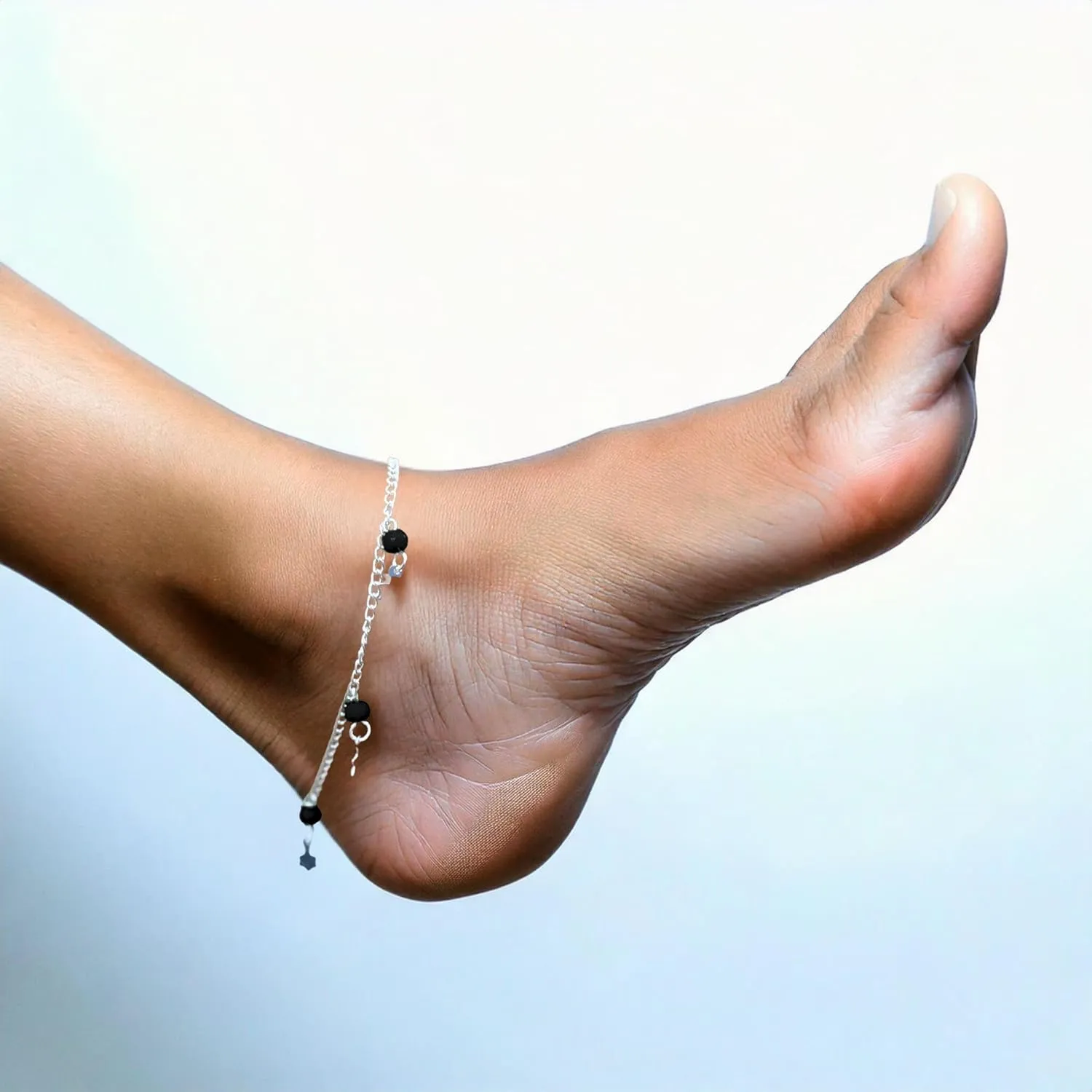 Small Black Bead Anklets for Women Beach Foot Ankle Bracelet Cute Colorful Boho Beaded Anklets 8 inches