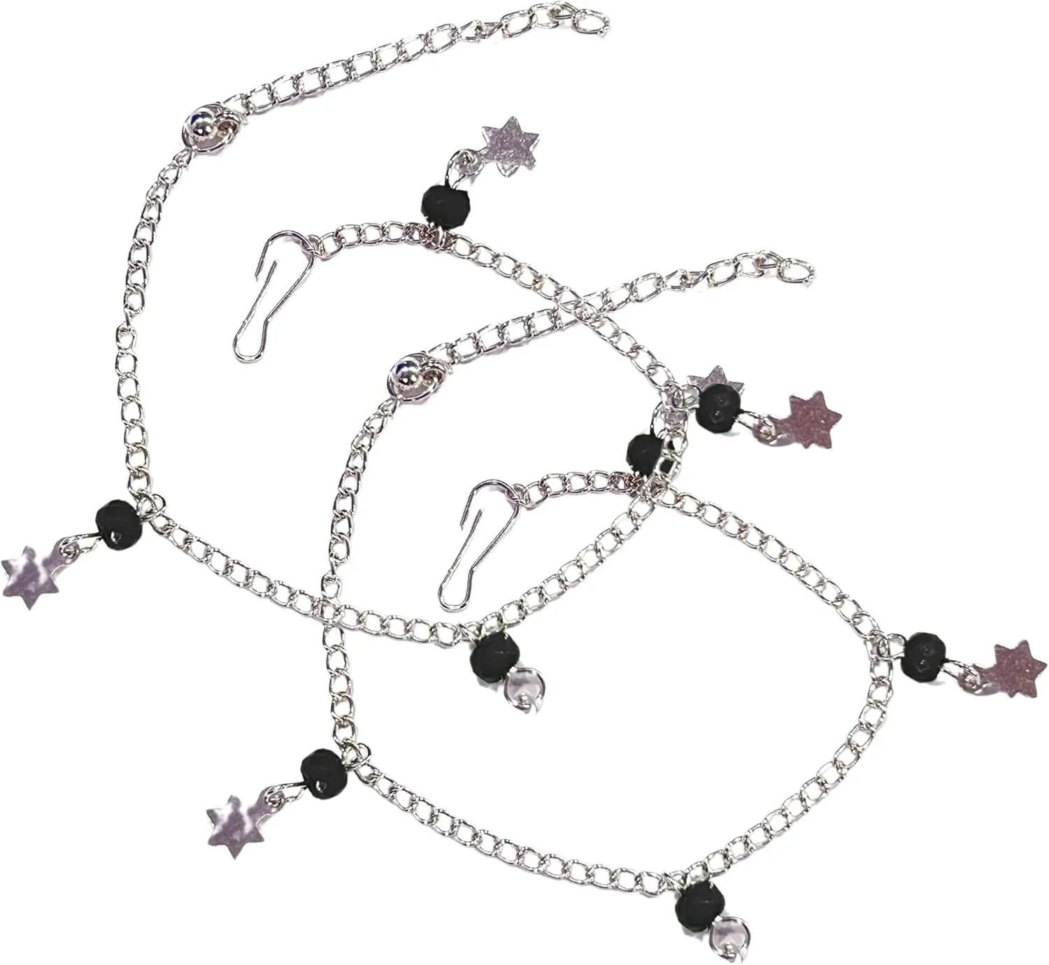 Small Black Bead Anklets for Women Beach Foot Ankle Bracelet Cute Colorful Boho Beaded Anklets 8 inches