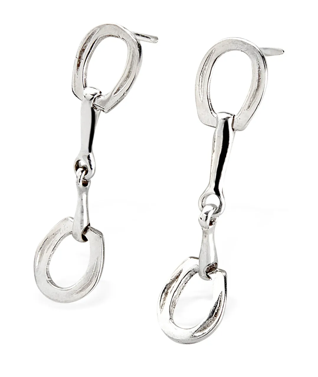 Snaffle Bit Earrings - Dainty Dangles, Sterling Silver