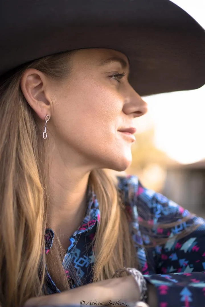 Snaffle Bit Earrings - Dainty Dangles, Sterling Silver
