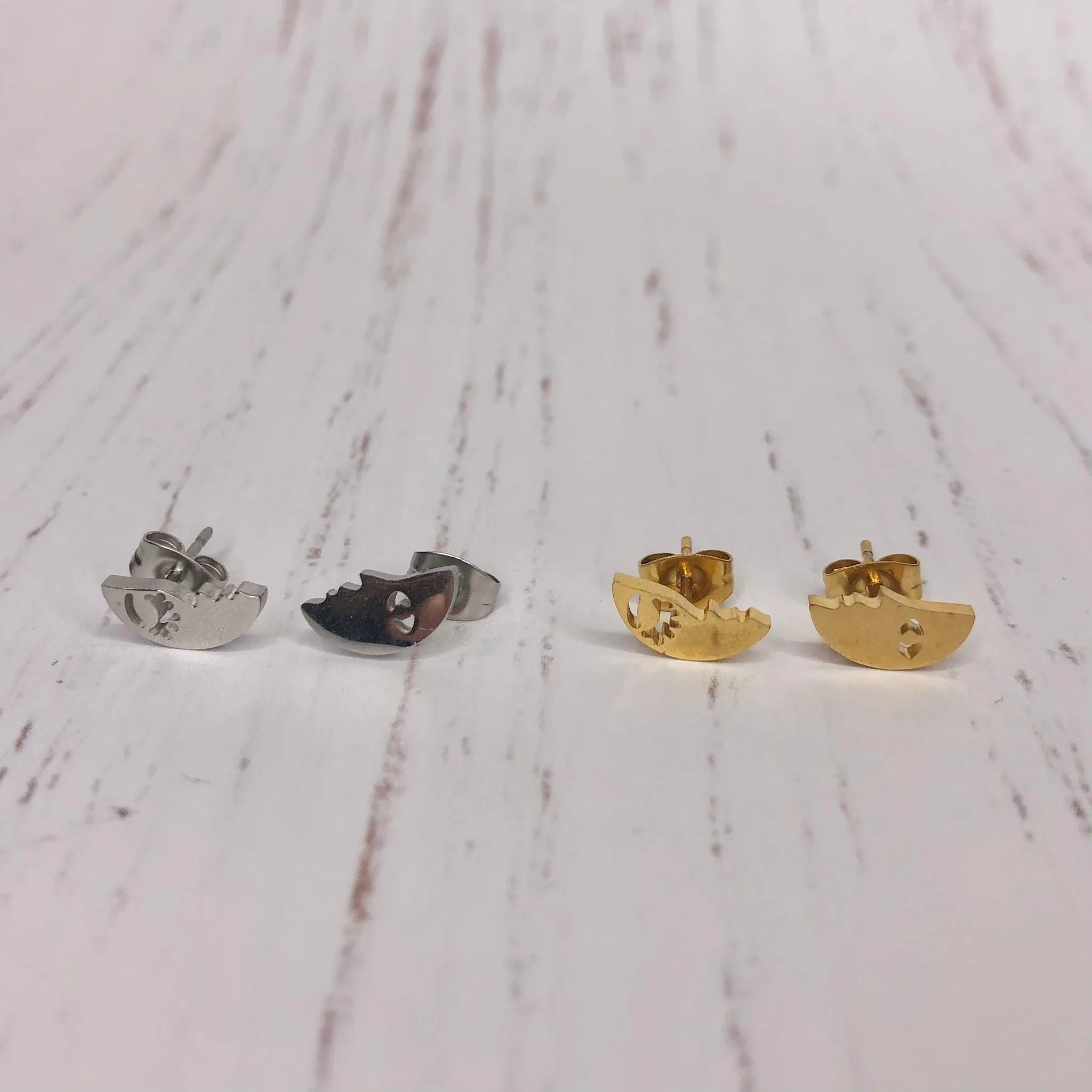 Stainless Steel Earrings - Half Moon