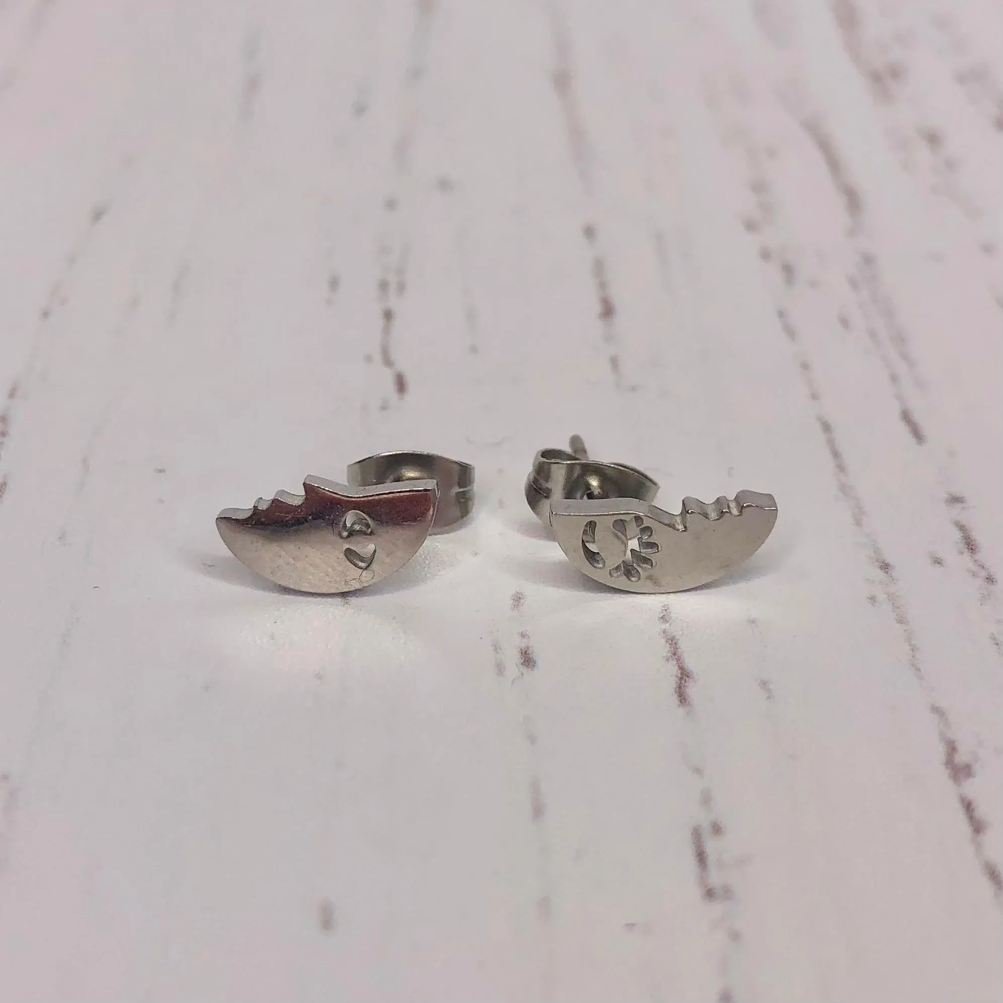 Stainless Steel Earrings - Half Moon