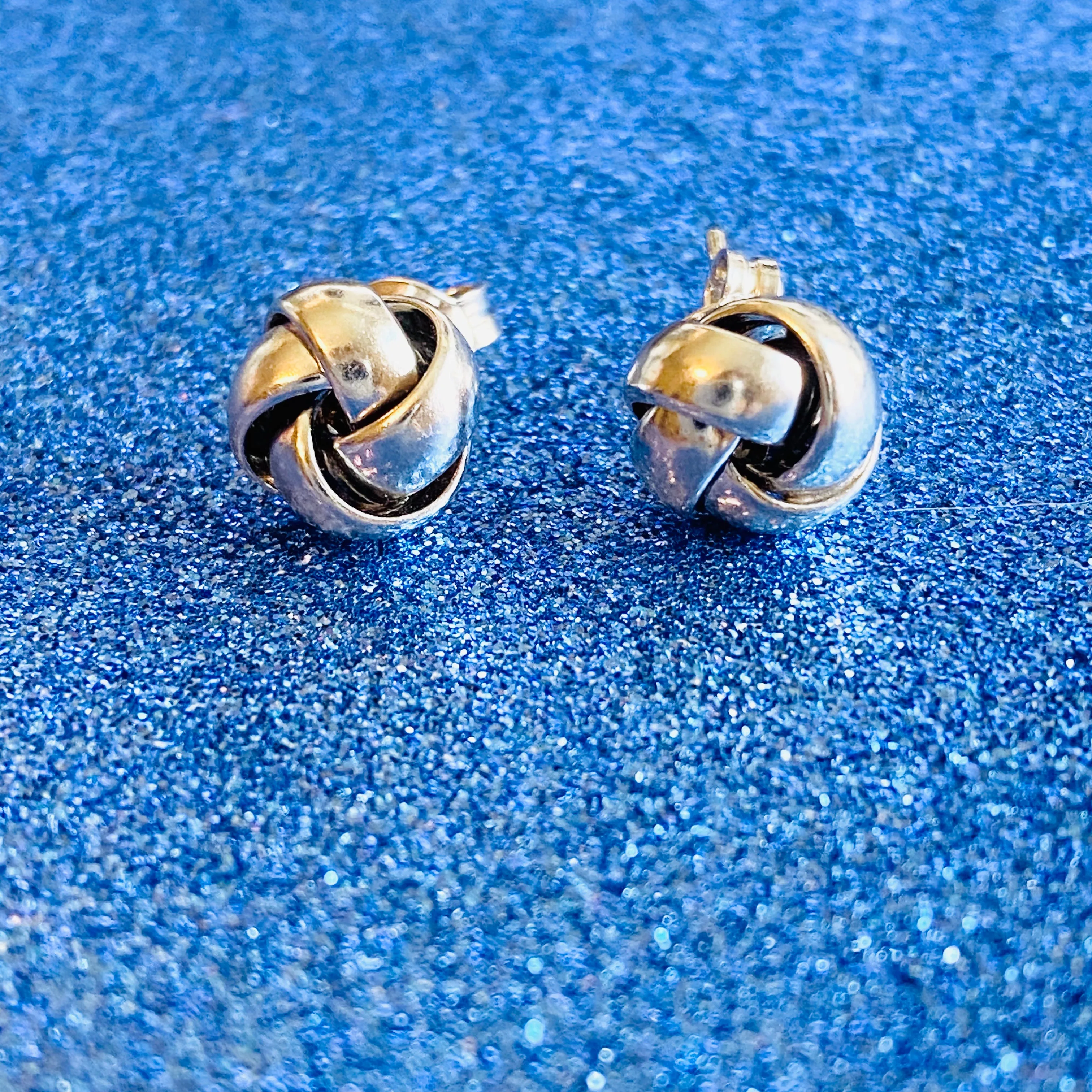 Sterling Silver Love Knot Stud Earrings