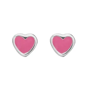 Sterling Silver Studs - Coloured Hearts