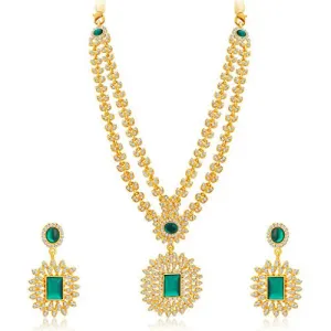 Sukkhi Exquitely Gold Plated AD Necklace Set for Women