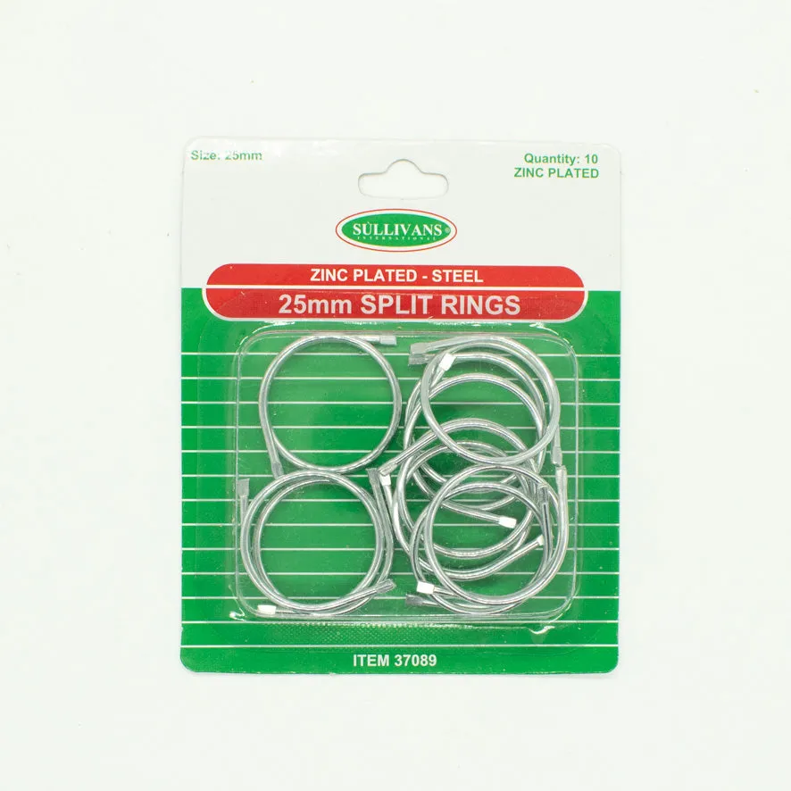 Sullivans 25mm Curtain Split Ring - Steel 10 Pcs